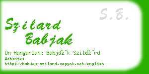szilard babjak business card